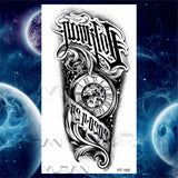 Large Lion Temporary Tattoos For Women Men Tiger Wolf Vampire Forest Flower Crown Compass Fake Tattoo Sticker Arm Body Tatoos