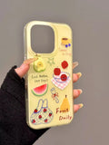 Korean Cute Summer Fruit Watermelon Pear Pattern Phone Case for Iphone 15 16 14 13 Pro Max 16pro 15pro 14 Cover Women Girl Case