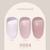 Vendeeni 24 Colors Jelly Transparent Gel Nail Polish Nude Pink Skin Color UV Soak Off Gel Varnish Jade Nail Art Gel Lacquer 15ml