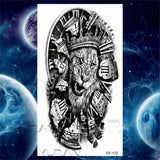 Large Lion Temporary Tattoos For Women Men Tiger Wolf Vampire Forest Flower Crown Compass Fake Tattoo Sticker Arm Body Tatoos