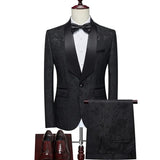 Spring Autumn New Men's Casual Business Boutique Suit Three Piece Set / Men's Coat Jacket Pants Vest Trousers Waistcoat