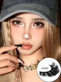 False Eyelashes Cat Eye Fluffy Faux Mink Lashes Wispy Lashes Dramatic Long Thick Volume Mink False Eyelashes Makeup
