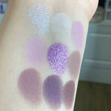 Aurora Purple 9 Colors Eyeshadow Palette Smokey Purple Lace Shimmer Matte Silver Water Highlight Cool Tone Eye Shadow Korean