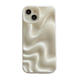 Stylish 3D Bump Wave Shiny Pink Back Cover For iPhone 11 12 13 14 15 Pro max Case