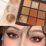 9 Colors Punk Smokey Matte Glitter Eyeshadow Palette Cool Toned Gray Black Eye Pigment Palett Shimmer Eye Shadow Makeup Palette