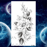 Large Lion Temporary Tattoos For Women Men Tiger Wolf Vampire Forest Flower Crown Compass Fake Tattoo Sticker Arm Body Tatoos