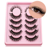 False Eyelashes Cat Eye Fluffy Faux Mink Lashes Wispy Lashes Dramatic Long Thick Volume Mink False Eyelashes Makeup