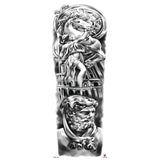 Full-arm Tattoo Stickers With The Crown Of The Virgin Of Jesus And Lion Waterproof Tattoo Stickers