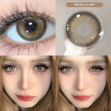 (2pcs)1Pair Myopia Color Contact Lenses for Eyes Fashion Prescription Lenses Beauty Pupils Blue Green Brown Grey Lenses