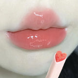 Water-light Lip Glaze Mirror Glitter Lip Tint Long Lasting Moisturising Love Heart Shape Solid Lipstick Pen Lips Makeup Cosmetic