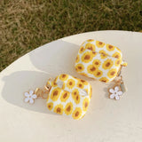 Flower Print Earphone Case For Apple AirPods 4 New Funda Silicone Cover For AirPods Pro 2 3 1 Matte Sunflower Soft Cases Coque