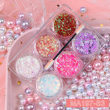 6 jars/set Eyeshadow Glitter Gel Cream Face Hair Body Nail Glitter Gel Heart Star Moon Loose Sequins Festival Makeup Decorations