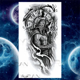 Large Lion Temporary Tattoos For Women Men Tiger Wolf Vampire Forest Flower Crown Compass Fake Tattoo Sticker Arm Body Tatoos