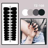 24Pcs Short Artificial False Nails with Glue Blue Sea Wave Designs Fake Nails Press on Wearable Square French Manicure Tips