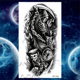 Large Lion Temporary Tattoos For Women Men Tiger Wolf Vampire Forest Flower Crown Compass Fake Tattoo Sticker Arm Body Tatoos