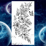 Large Lion Temporary Tattoos For Women Men Tiger Wolf Vampire Forest Flower Crown Compass Fake Tattoo Sticker Arm Body Tatoos