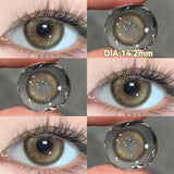 2PCS New Gray Prescription Contact Lenses Fashion Pupils Cosmetics Eye Color Lenses Myopia Colored Contact Lenses Brown