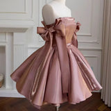 French Elegant Retro Lace-up Bow Straps Sleeveless High Waist Slim A-line Birthday Banquet Evening Short Dress For Women Summer