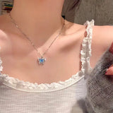 Bowknot Star Moon Pendant Necklaces for Women Simple Clavicle Chain Fashion Jewelry Accessories