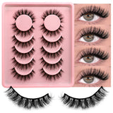 False Eyelashes Cat Eye Fluffy Faux Mink Lashes Wispy Lashes Dramatic Long Thick Volume Mink False Eyelashes Makeup