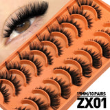 Lashes 3D Mink Lashes Fluffy Reusable Lashes Mink False Eyelashes Soft Wispy Natural Cross Eyelash Extension Makeup