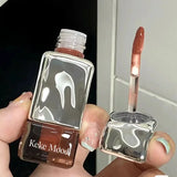 kekemood Mirror Water Lip Gloss Lip Glaze Transparent Glass Lip Oil Waterproof Liquid Lipstick Nude Brown Clear Tint Makeup