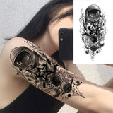 Realistic Fake Peony Temporary Tattoos For Women Girl Black Rose Elephant Flower Tattoo Sticker Tiger Anemone Tatoos Half Sleeve
