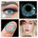 Natural Contact Colored Lenses For Eyes Mocha Green 1Pair Multicolor Lens Soft Yearly Pupils Beauty