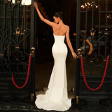 Satin Wedding Dress Sweetheart  Back Beach Side Split Applique Mermaid Bridal Customize Elegant  Stunning Bridal Gowns