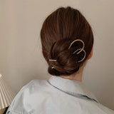 Simple Imitation Pearl Hair Sticks Elegant U-Shape Metal Hairpins For Women Girls Fashion Bun Styling Tools Hair Accessories