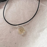 Fahion Glass Charm Real Dried Flower Pendant Necklace Transparent Butterfly Flower Pendant Necklace For Women Jewelry