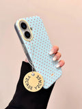 3D Polka Dot Cute Tomato Magnetic Grip Tok Phone Stand Holder Phone Case for IPhone 16 15 14 13 Pro Max Funny Magsafe Back Cover