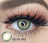 2Pcs Color Contact Lenses For Eyes Natural Colored Lens Yearly Cosmetic With Box Richgirl-Green