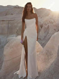 Newest Listing Satin Mermaid Wedding Dresses Romantic Tight Fit Bridal Gowns Mopping Length Princess Popular Vestidos De Novias