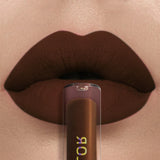 Richly Pigmented Matte Velvet Brown Lip Gloss - Non-Stick, Long Lasting, Velvety Smooth Finish - Hydrating Lip Glaze & Lip Mud M