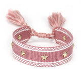 Hand Woven Bracelets Adjustable Studded Stars Bracelet Fashion Jewelry Gifts