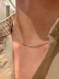 1.2mm Basic Stainless Steel Choker Fashion Simple Square Snake Bone Chain Necklace For Men Trendy Jewelry Accessories