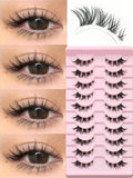 Cat Eye Lashes Half Lashes Soft Natural Faux Mink Eyelashes Fake Lashes Natural Look Wispy Winged End Eye Elongated