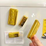 Gold Bar Refrigerator Magnet Personality Creative Creation Interesting New Beer Bottle Opener Opener Refrigerator Magnet
