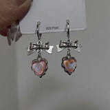 Sweet Cool Harajuku Love Heart Dangle Earrings For Women Hot Girls Gifts Y2k Punk Bowknot Earings Korean Accs Korean Accessories