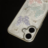 Luxury Shine Colorful Butterfly Glitter Case For iPhone 16 Pro Max 15 Plus 14 13 12 11 Soft TPU Phone Back Cover