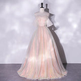Women's Off The Shoulder Wedding Guest Dress Mesh Evening Party Formal Gown Long Prom Dresses