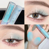 2 in 1 Blue Liquid Eye Shadow Matte Sequins Pearlescent Eye Makeup Lying Silkworm Brightening Droplet Tear Makeup Beauty Tools