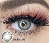 2Pcs Color Contact Lenses For Eyes Natural Colored Lens Yearly Cosmetic With Box Richgirl-Gray