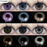 1 pair New Purple Halloween Colored Contact Lenses Beauty Myopia Lens for Eyes Fashion Big Eye Lenses Natural Blue Lenes