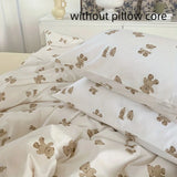 3pcs 100% Cotton Duvet Cover Set (1*Duvet Cover + 2*Pillowcase, Without Core), cute bear Bedding Set for bedroom