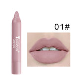 12 Colors Velvet Matte Lipstick Pen Cosmetics Waterproof Lasting Nude Crayon Lipsticks Non Sticky Brown Lip Liner Pencil Makeup