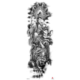 Full-arm Tattoo Stickers With The Crown Of The Virgin Of Jesus And Lion Waterproof Tattoo Stickers