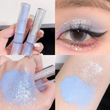 2 in 1 Blue Liquid Eye Shadow Matte Sequins Pearlescent Eye Makeup Lying Silkworm Brightening Droplet Tear Makeup Beauty Tools