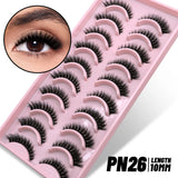 Lashes 5/10 Pairs 3D Faux Mink Lashes Fluffy Soft Wispy Volume Natural long False Eyelashes Reusable Eyelashs Makeup